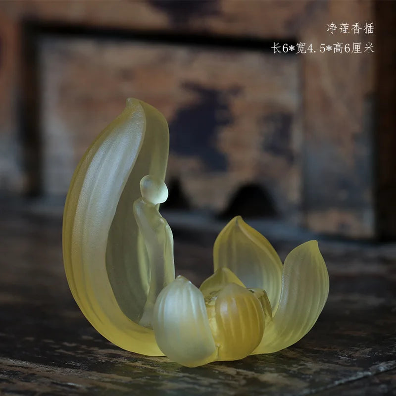 Lotus Coloured glaze incense burner Zen incense stick incense seat