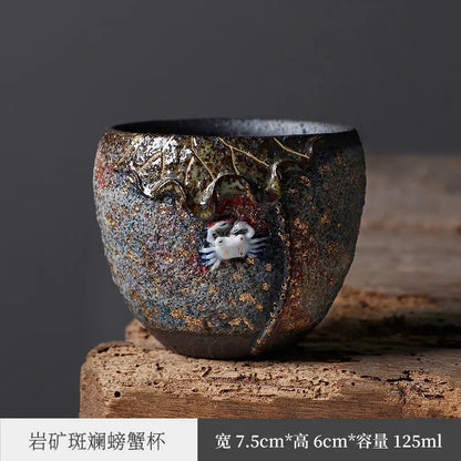 Lotus Firewood Tea Cup Rock Master Cup Porcelain Kung Fu Tea Set Tea Savoring Single Cup Supportable