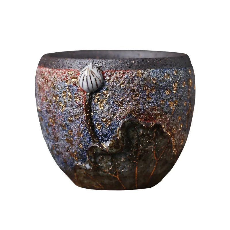 Lotus Firewood Tea Cup Rock Master Cup Porcelain Kung Fu Tea Set Tea Savoring Single Cup Supportable