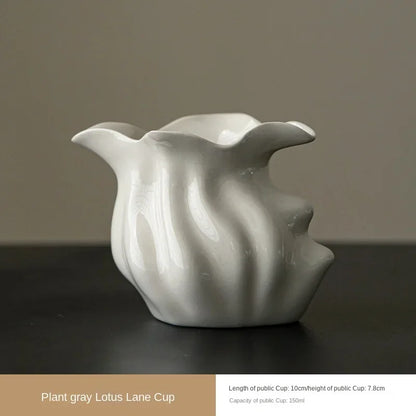Lotus Fun Pitcher Ceramic Household Creative Tea Tea Pot Fair Mug Kung Fu Tea Utensils Tea Pitcher Gong Dao Bei Tea Infuser