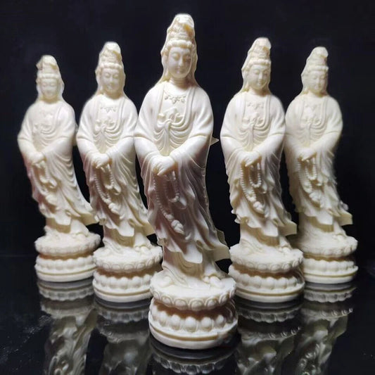 Lotus Guanyin buddha decorative figures statue Resin Art Sculpture, Home Living Room, Room Feng Shui Statues Free delivery