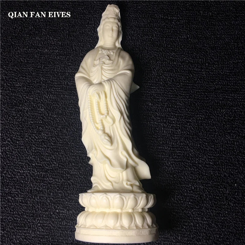Lotus Guanyin buddha decorative figures statue Resin Art Sculpture, Home Living Room, Room Feng Shui Statues Free delivery