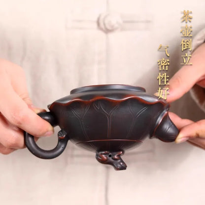 Lotus Leaves Frog Nixing Kettle(not Yixing) nixing Tao Pure Handmade Teapot for Dalongpao Gift Box Package Kung Fu Tea