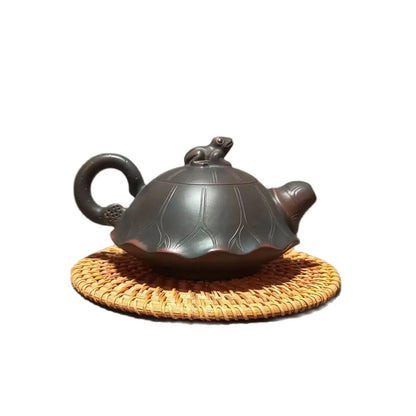 Lotus Leaves Frog Nixing Kettle(not Yixing) nixing Tao Pure Handmade Teapot for Dalongpao Gift Box Package Kung Fu Tea