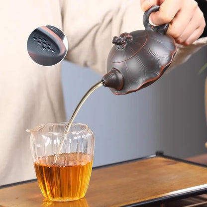 Lotus Leaves Frog Nixing Kettle(not Yixing) nixing Tao Pure Handmade Teapot for Dalongpao Gift Box Package Kung Fu Tea