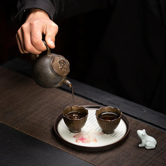 Lotus Pond Moonlight Ceramic Tea Set Ceramic Gift Box Household Little Teapot Tea Set Chinese Kung Fu Tea Set Teaware