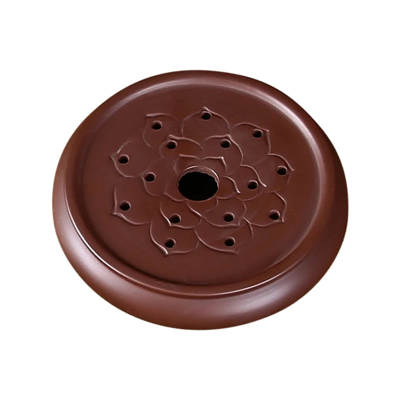 Lotus Pot Cushion with Purple Sand, Teapot Tray, Tea Ceremony Accessories, Ceramic Base, 10cm Diameter