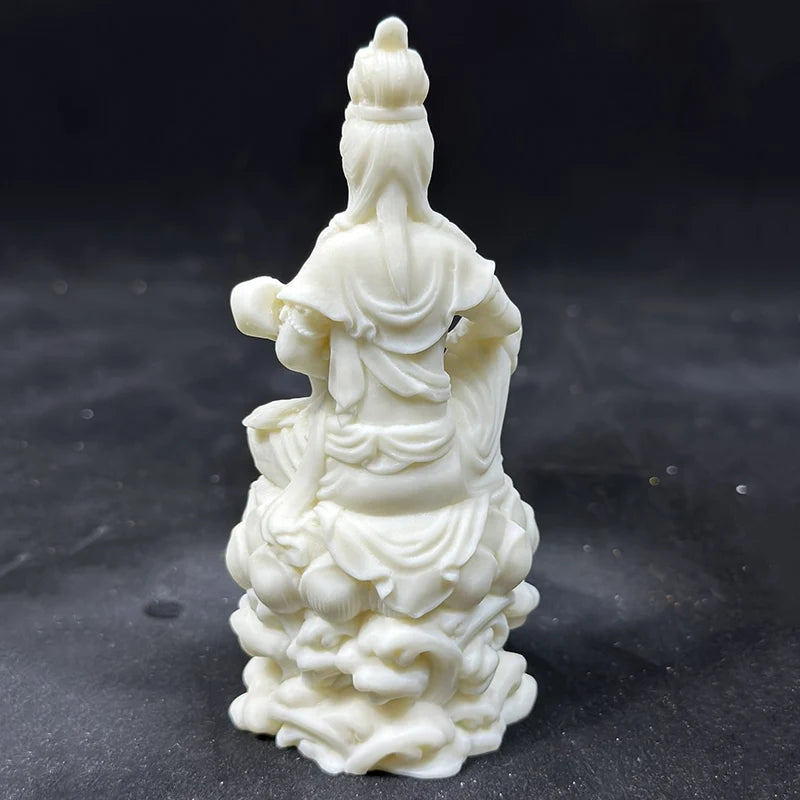 Lotus Ruyi Guanyin Buddha Figure Small Statue Resin sculpture Home Living Room Office Feng Shui Statue Free delivery