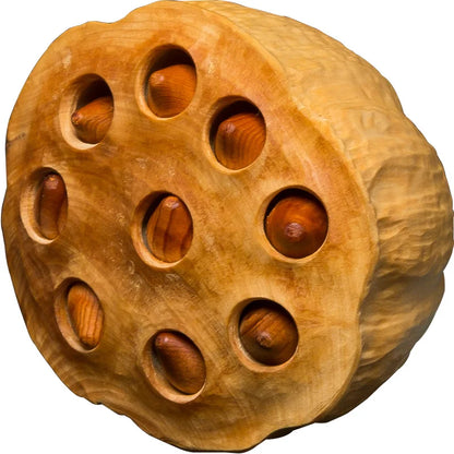 Lotus Seed Boxwood Pendant Solid Wood Car Lucky Hanging Lian Peng Mascot Carved Craft Statue Feng Shui Room Decor