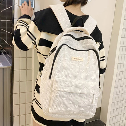 Love Design Casual Backpack Women Solid Waterproof Student School Bags For Teenage Girls Cute Ladies College Backpack Rucksack