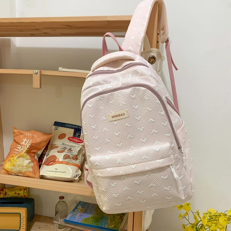 Love Design Casual Backpack Women Solid Waterproof Student School Bags For Teenage Girls Cute Ladies College Backpack Rucksack