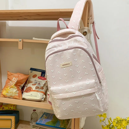 Love Design Casual Backpack Women Solid Waterproof Student School Bags For Teenage Girls Cute Ladies College Backpack Rucksack