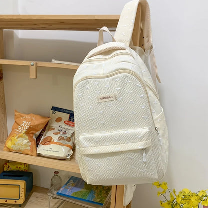Love Design Casual Backpack Women Solid Waterproof Student School Bags For Teenage Girls Cute Ladies College Backpack Rucksack