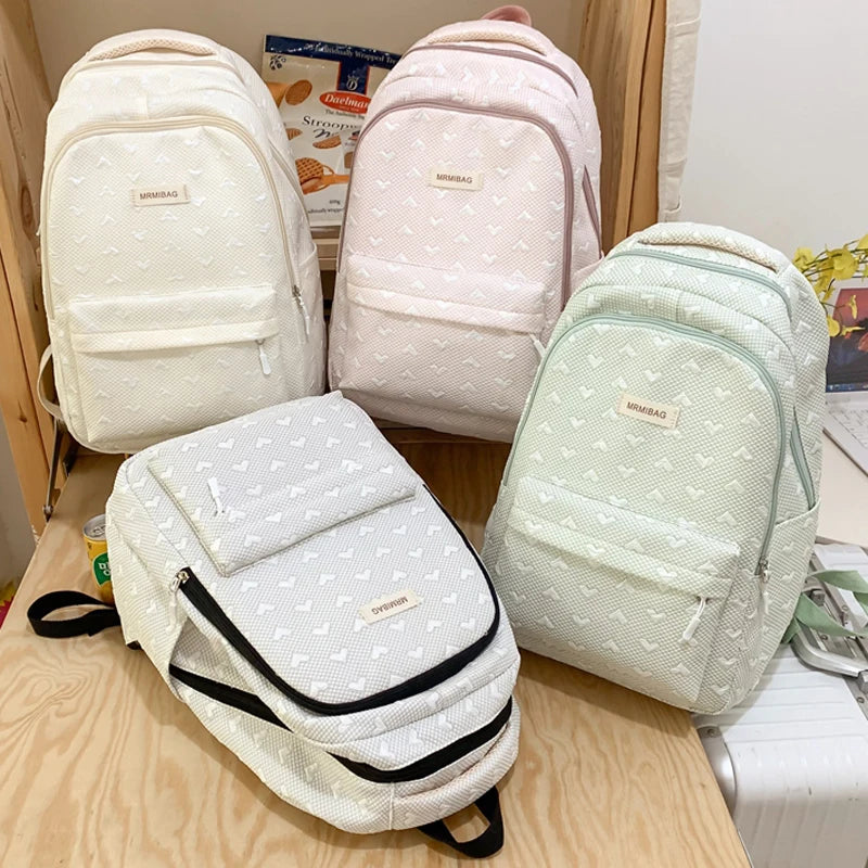 Love Design Casual Backpack Women Solid Waterproof Student School Bags For Teenage Girls Cute Ladies College Backpack Rucksack