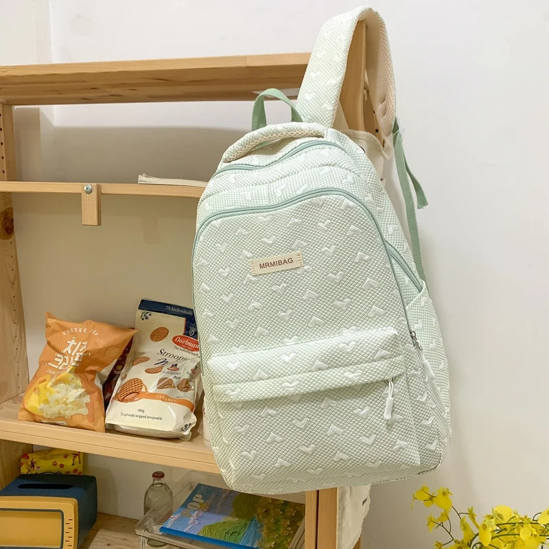 Love Design Casual Backpack Women Solid Waterproof Student School Bags For Teenage Girls Cute Ladies College Backpack Rucksack