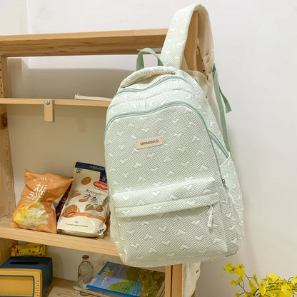 Love Design Casual Backpack Women Solid Waterproof Student School Bags For Teenage Girls Cute Ladies College Backpack Rucksack