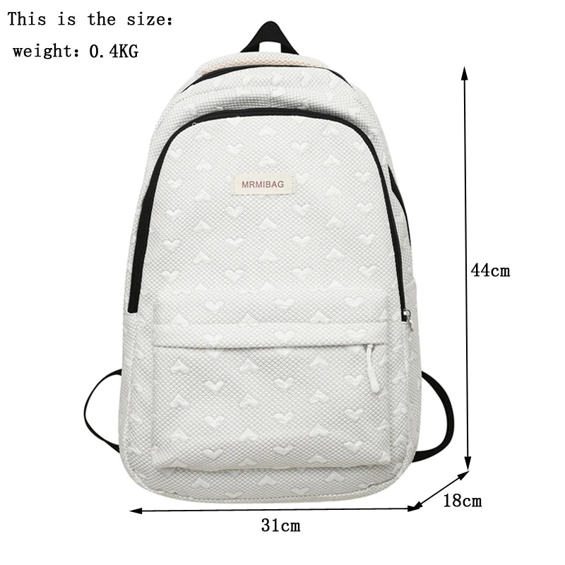 Love Design Casual Backpack Women Solid Waterproof Student School Bags For Teenage Girls Cute Ladies College Backpack Rucksack