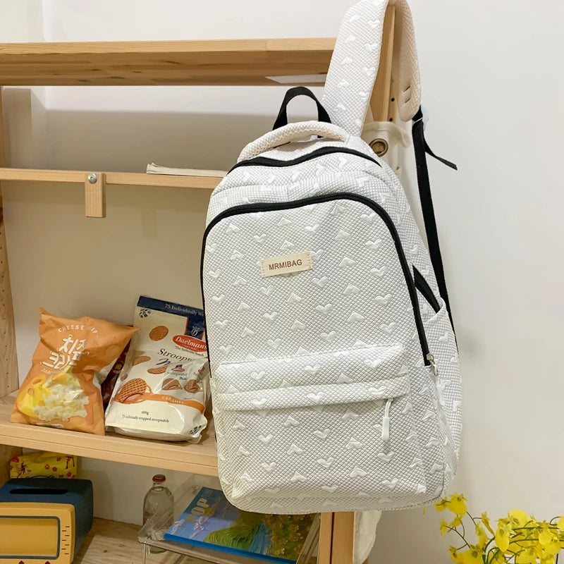 Love Design Casual Backpack Women Solid Waterproof Student School Bags For Teenage Girls Cute Ladies College Backpack Rucksack