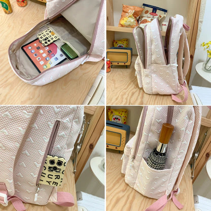 Love Design Casual Backpack Women Solid Waterproof Student School Bags For Teenage Girls Cute Ladies College Backpack Rucksack