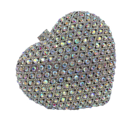 Love-heart shape Diamonds Clutches Rhinestone Bag Flower Clutch Party Evening Purse Handbags Wedding Female wallet