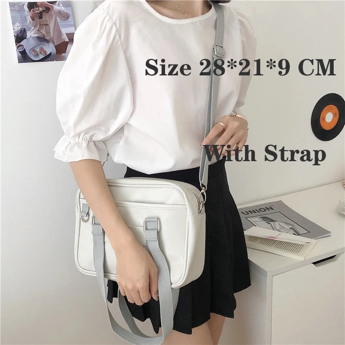 LoveLive Japanese Style Lolita School Student Bags JK Commuter Pu Leather Bag Bookbag Travel Messenger Bag Handbag