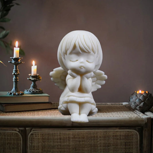 Lovely Angel Girl Characters Decorative Figurines Hand-carved European Style Home Room Office Car Decoration Statue