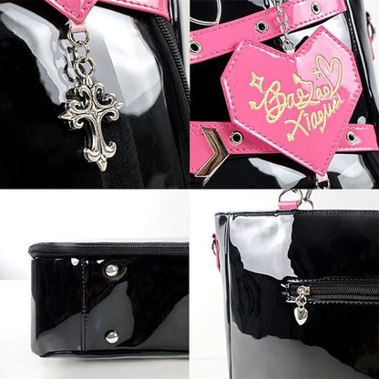 Lovely Gilrs Lolita Gothic HandBags Totes Female Cute Transparent Layer Chains High Capacity Shoulder Bags Itabags