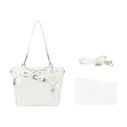 Lovely Gilrs Lolita Gothic HandBags Totes Female Cute Transparent Layer Chains High Capacity Shoulder Bags Itabags