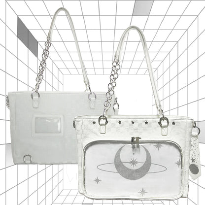 Lovely Gilrs Lolita Japanese HandBags Totes Female Cute Transparent Layer Checkerboard High Capacity Chain Shoulder Bags Itabags