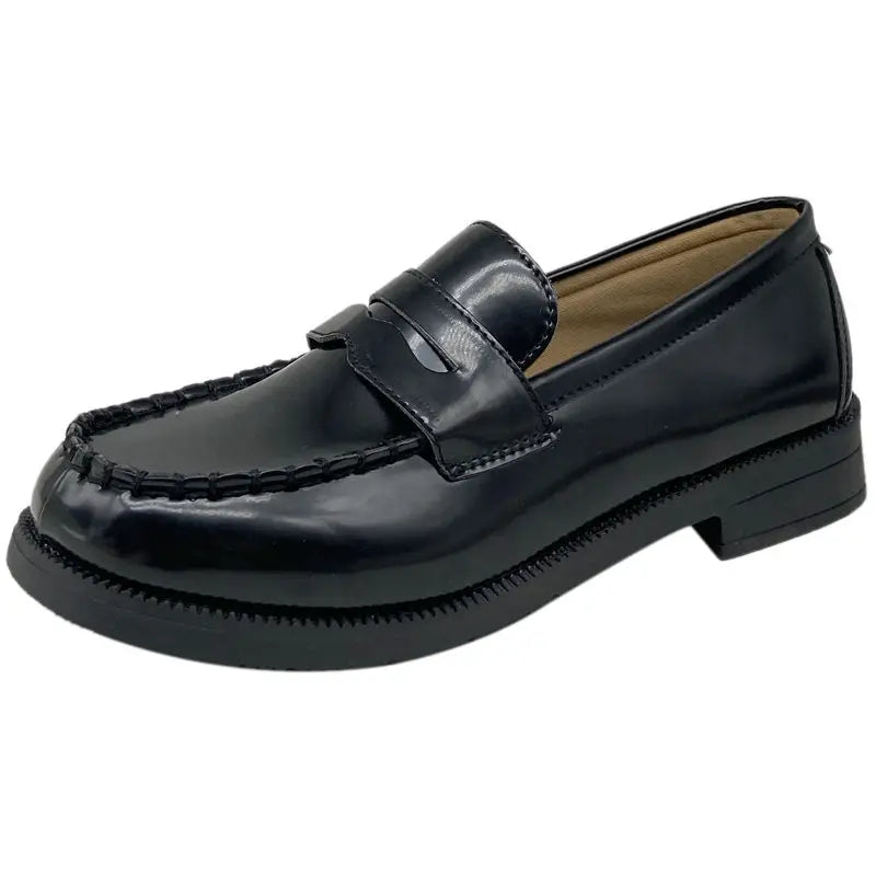 Lovely Girls Lolita Japanese JK Shoes Sweet Students PU Leather Mid Heels Loafers Shallow Shoes