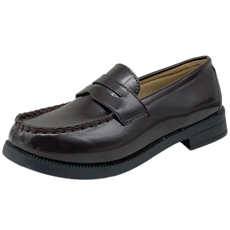 Lovely Girls Lolita Japanese JK Shoes Sweet Students PU Leather Mid Heels Loafers Shallow Shoes