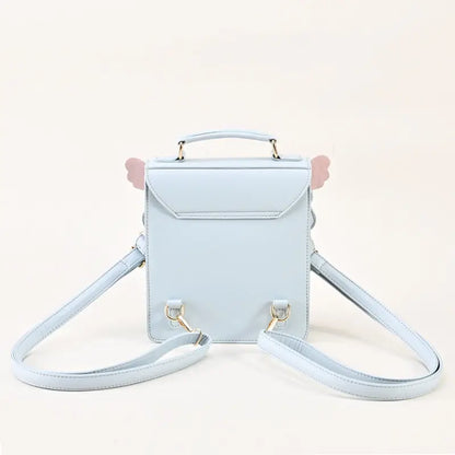 Lovely Japan Style Girl Lolita Backpacks Kawaii Angel Wings Bowknot Cat Window ShoulderBags Anime Students HandBags