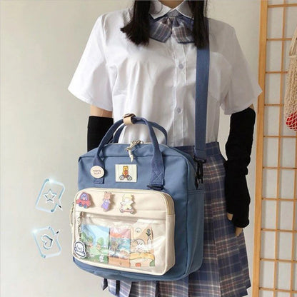 Lovely Japan Style Girl Lolita Cute JK Backpacks Students Transparent Window HandBags School Shoulder Bags