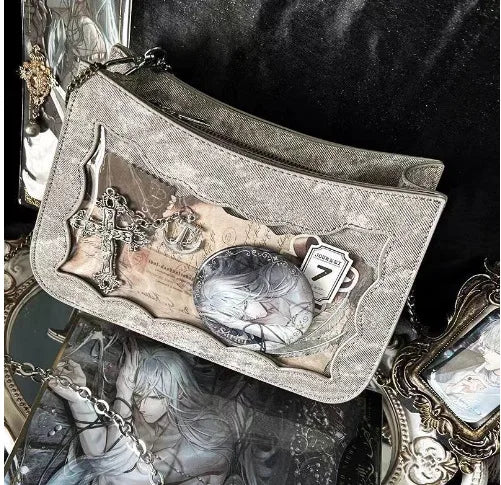 Lovely Japan Style Hottie Gyaru Girls Denim Shoulder Bags HandBags Sweet Lolita Transparent Layer Itabags