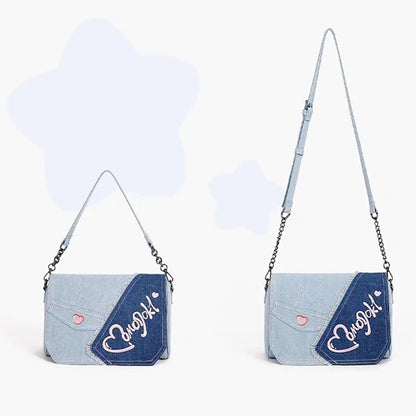 Lovely Japan Style Hottie Gyaru Girls Lolita Denim Shoulder Bags HandBags Sweet Kawaii Transparent Layer Itabags