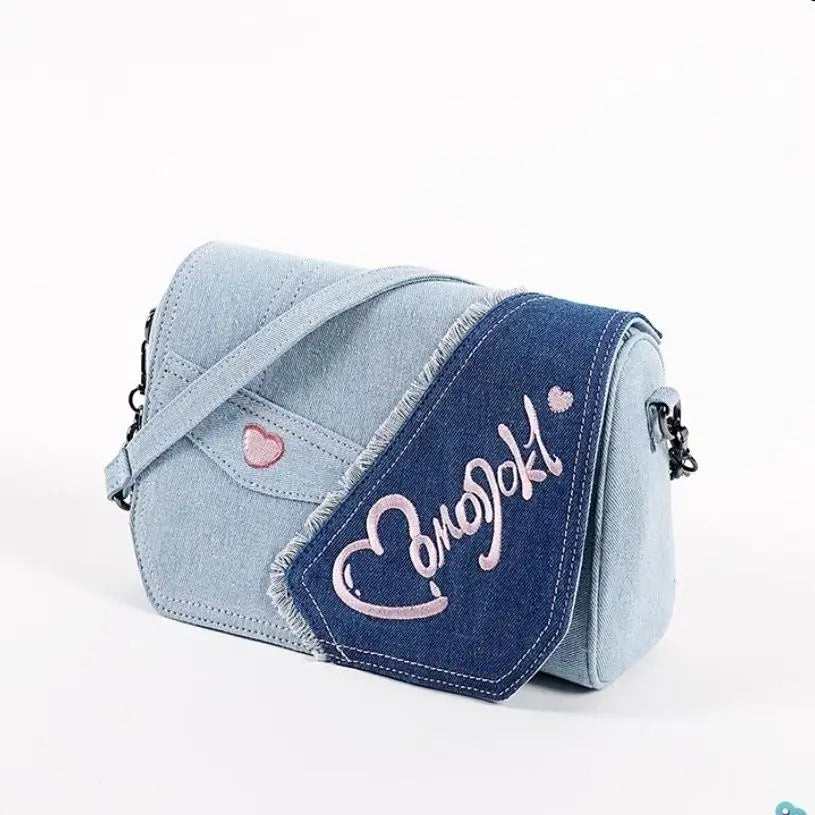 Lovely Japan Style Hottie Gyaru Girls Lolita Denim Shoulder Bags HandBags Sweet Kawaii Transparent Layer Itabags