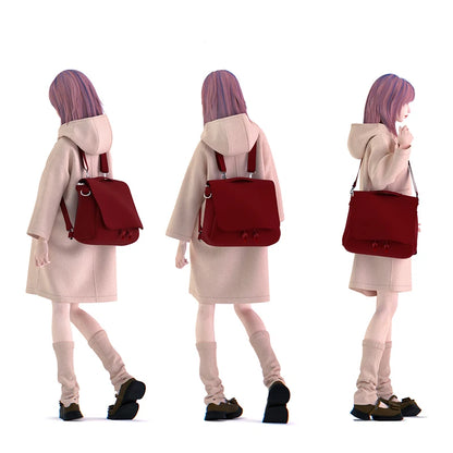 Lovely Japan Style Lolita Girl Backpacks Female Students Waterproof Sweet Solid Messenger Bags HandBags Anime
