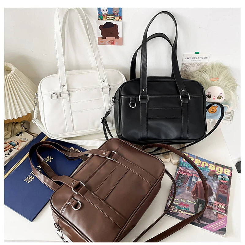 Lovely Japan Style Lolita Girl JK Basic HandBags Students PU Bookbags Star Shoulder Bags Anime Itbags