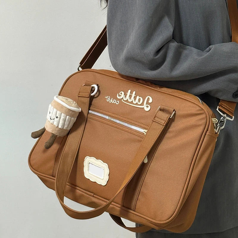 Lovely Japan Style Lolita Girl JK Shoulder Bags Students Kawaii Embroidery High-Capacity Bookbags HandBags