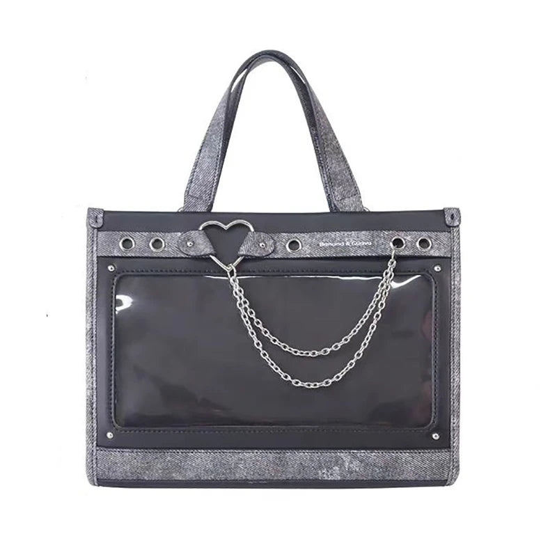 Lovely Japan Style Lolita Girls HandBags Sweet Students School Transparent Layer Chains Shoulder Bags Itabags