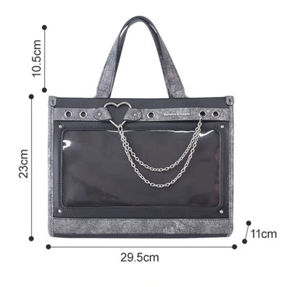 Lovely Japan Style Lolita Girls HandBags Sweet Students School Transparent Layer Chains Shoulder Bags Itabags