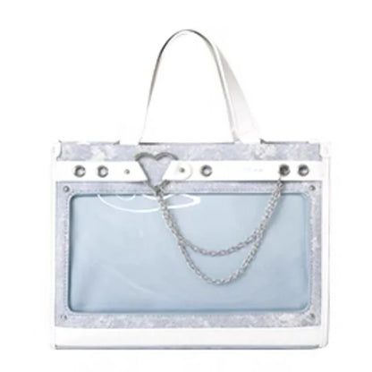 Lovely Japan Style Lolita Girls HandBags Sweet Students School Transparent Layer Chains Shoulder Bags Itabags