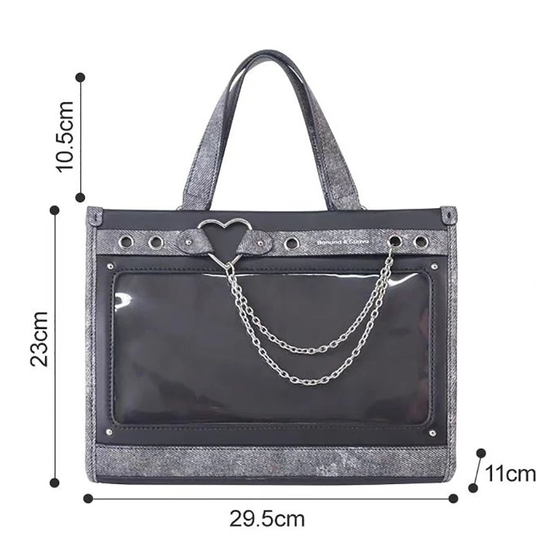 Lovely Japan Style Lolita Girls HandBags Sweet Students School Transparent Layer Chains Shoulder Bags Itabags