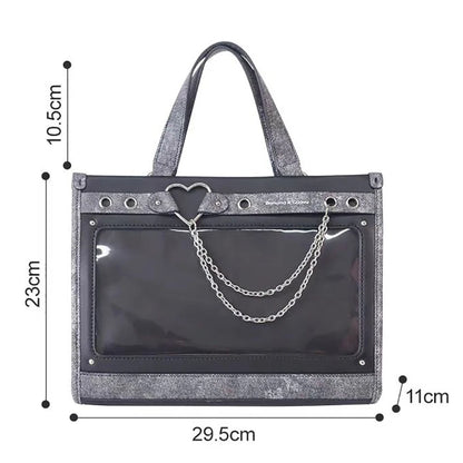 Lovely Japan Style Lolita Girls HandBags Sweet Students School Transparent Layer Chains Shoulder Bags Itabags