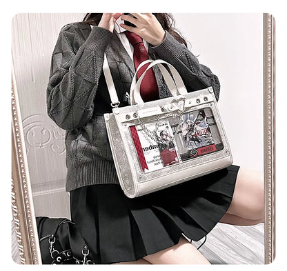 Lovely Japan Style Lolita Girls HandBags Sweet Students School Transparent Layer Chains Shoulder Bags Itabags