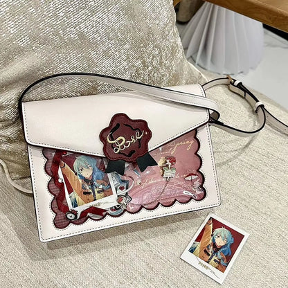 Lovely Japan Style Lolita Girls Rose Shoulder Bags HandBags Sweet Studdents Transparent Two Dimensional Itabags