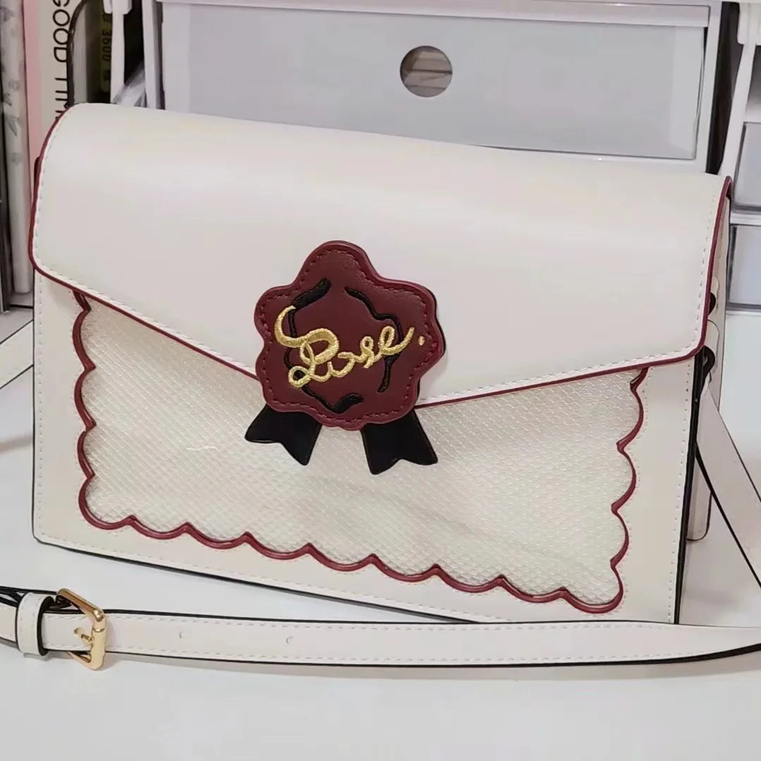 Lovely Japan Style Lolita Girls Rose Shoulder Bags HandBags Sweet Studdents Transparent Two Dimensional Itabags