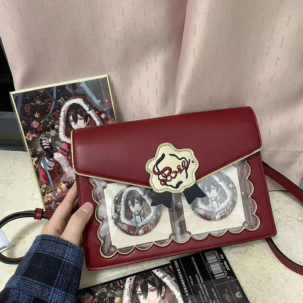 Lovely Japan Style Lolita Girls Rose Shoulder Bags HandBags Sweet Studdents Transparent Two Dimensional Itabags
