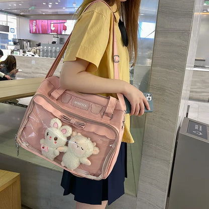 Lovely Japan Style Lolita Girly Girl JK Shoulder Bags Students Transparent Window Kawaii HandBags Tote Itabags