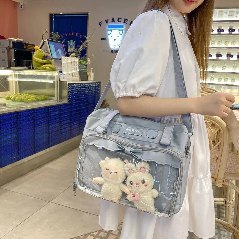 Lovely Japan Style Lolita Girly Girl JK Shoulder Bags Students Transparent Window Kawaii HandBags Tote Itabags